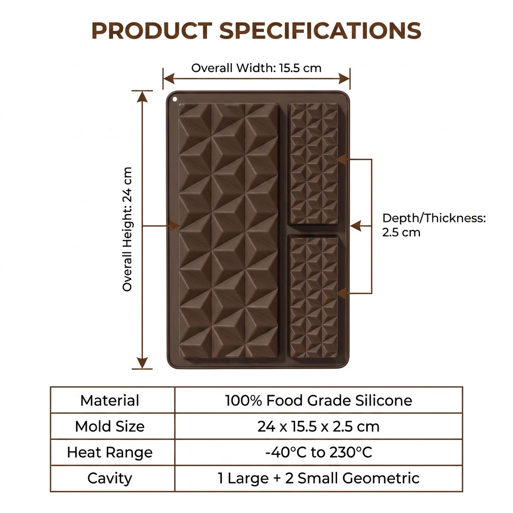 2-in-1 Silicone Chocolate Bar  - огляд і ціна Silicone Mold Tray