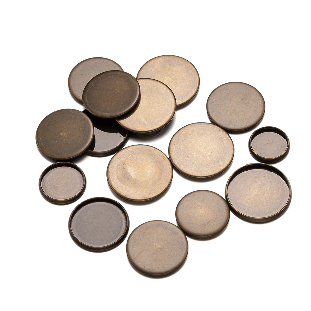 20pcs Antique Bronze Flat Roun - огляд і ціна Bezels Set Pendant