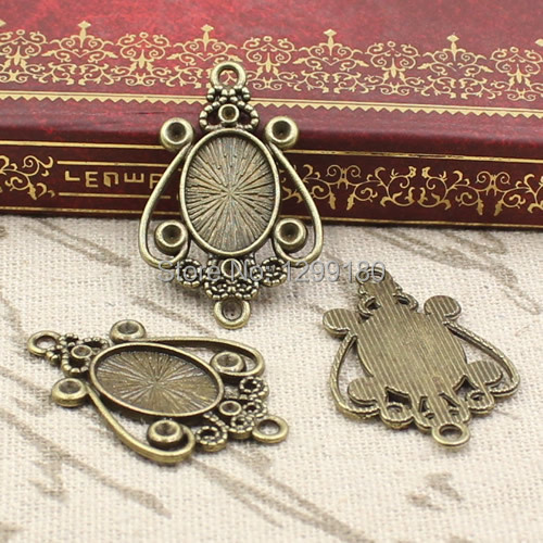 50pcs/lot Alloy Bronze Tone Ca - огляд і ціна Bezels Set Pendant