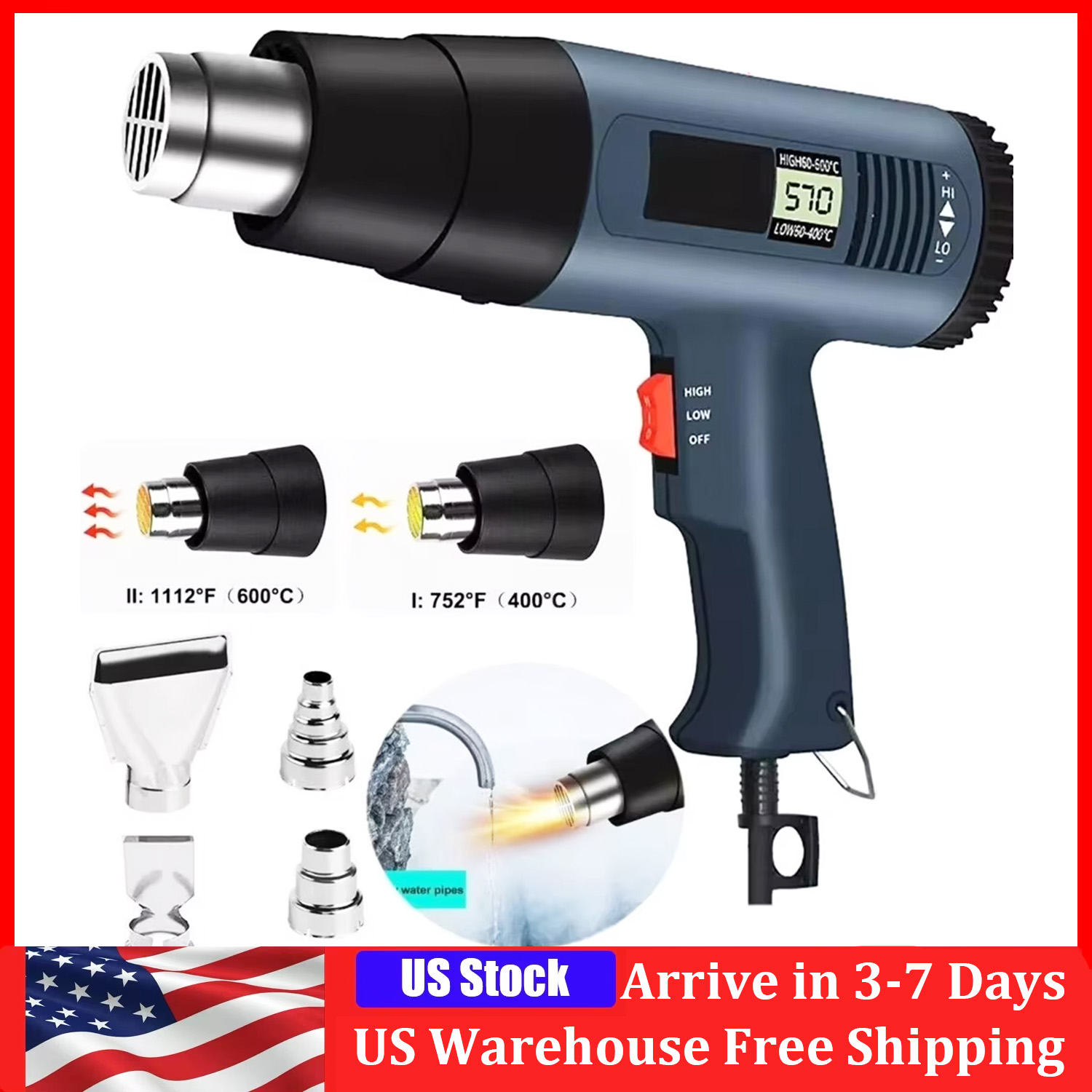 2000W Electric Heat Gun With L - огляд і ціна Heat Gun Small