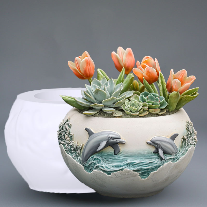 Couple dolphin relief succulen - огляд і ціна Resin Ocean Wave Mold