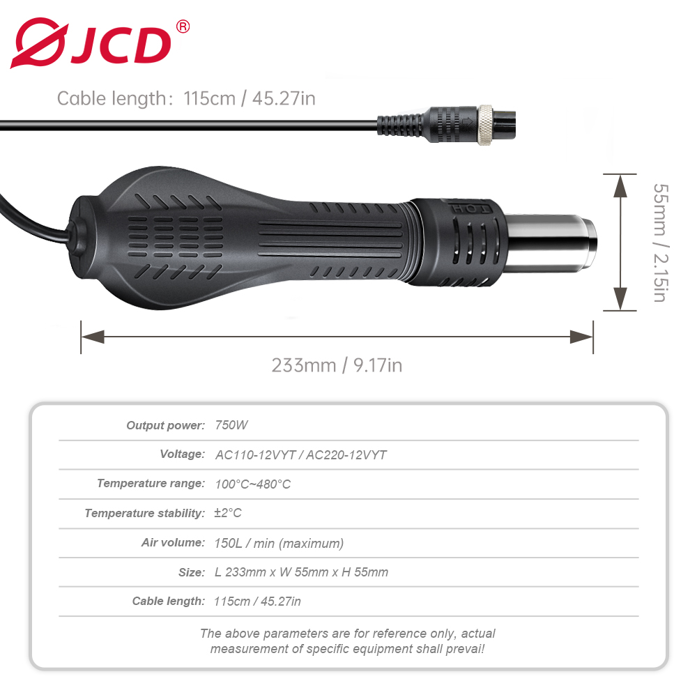 JCD HOT AIR GUN Soldering stat - огляд і ціна Heat Gun Small